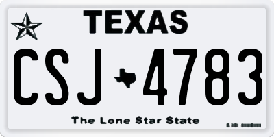 TX license plate CSJ4783