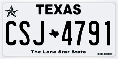 TX license plate CSJ4791
