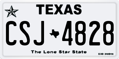 TX license plate CSJ4828