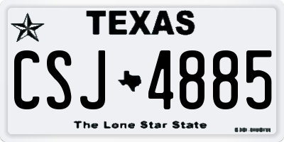 TX license plate CSJ4885