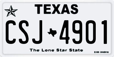 TX license plate CSJ4901