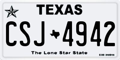 TX license plate CSJ4942