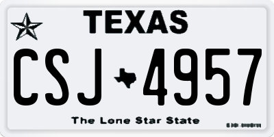 TX license plate CSJ4957