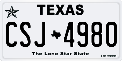TX license plate CSJ4980
