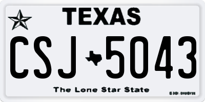 TX license plate CSJ5043