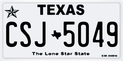 TX license plate CSJ5049