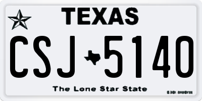 TX license plate CSJ5140
