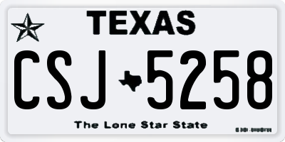 TX license plate CSJ5258