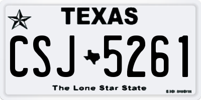 TX license plate CSJ5261