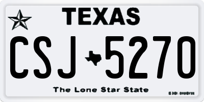 TX license plate CSJ5270