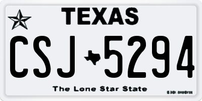 TX license plate CSJ5294