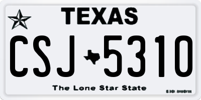 TX license plate CSJ5310