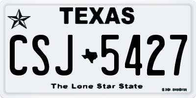TX license plate CSJ5427