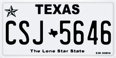 TX license plate CSJ5646