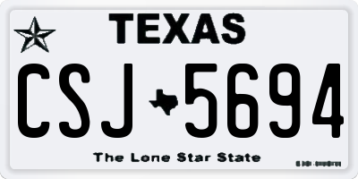 TX license plate CSJ5694