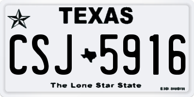 TX license plate CSJ5916