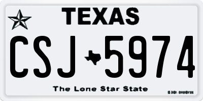 TX license plate CSJ5974