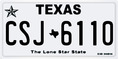 TX license plate CSJ6110
