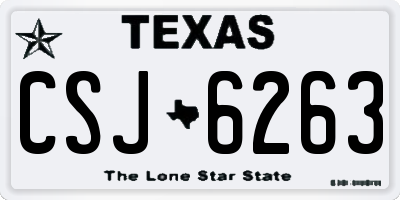 TX license plate CSJ6263