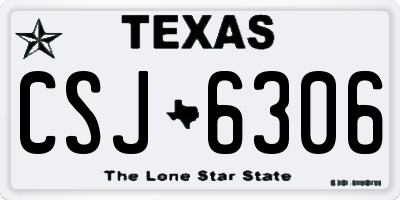 TX license plate CSJ6306