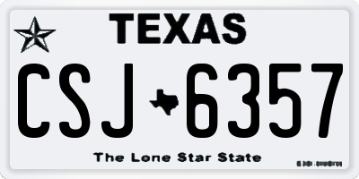 TX license plate CSJ6357