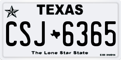 TX license plate CSJ6365