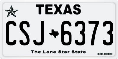 TX license plate CSJ6373
