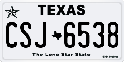 TX license plate CSJ6538