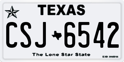 TX license plate CSJ6542