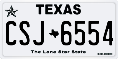 TX license plate CSJ6554