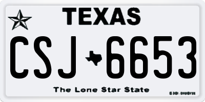 TX license plate CSJ6653