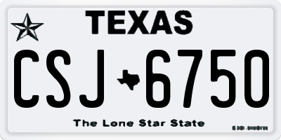 TX license plate CSJ6750