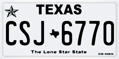 TX license plate CSJ6770