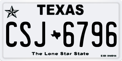 TX license plate CSJ6796