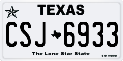 TX license plate CSJ6933