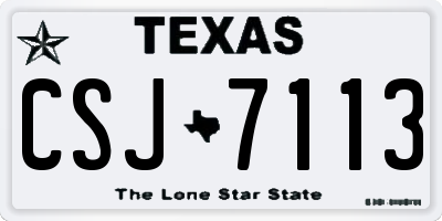 TX license plate CSJ7113