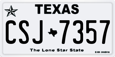 TX license plate CSJ7357
