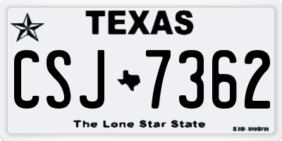 TX license plate CSJ7362