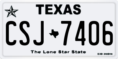 TX license plate CSJ7406