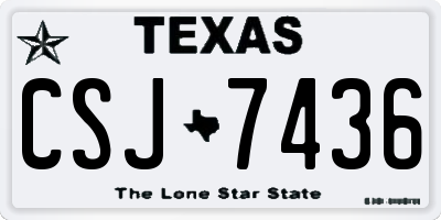 TX license plate CSJ7436