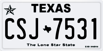 TX license plate CSJ7531