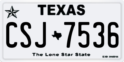 TX license plate CSJ7536
