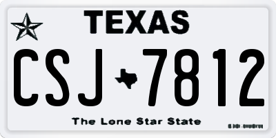 TX license plate CSJ7812