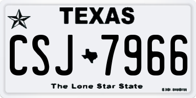 TX license plate CSJ7966