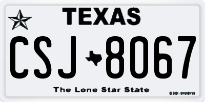 TX license plate CSJ8067