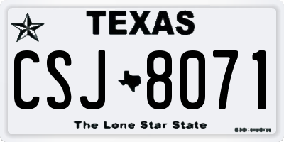 TX license plate CSJ8071