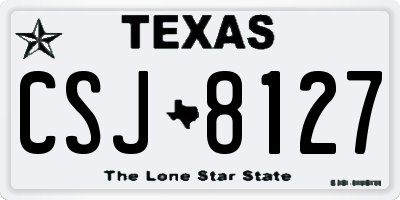 TX license plate CSJ8127