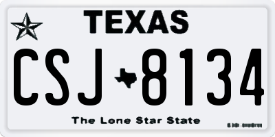 TX license plate CSJ8134