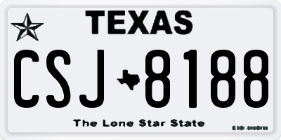 TX license plate CSJ8188