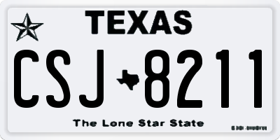 TX license plate CSJ8211